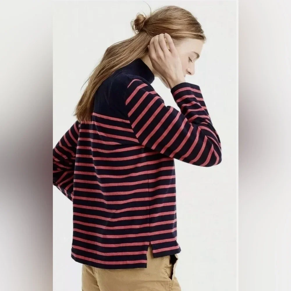J. Crew Black and Red Striped Button Down Shirt